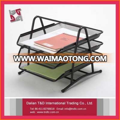 B82001 best seller high quality office desktop organizer metal mesh 3 tier document tray